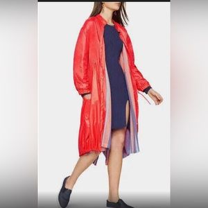 BCBGMAXAZRIA Ashton Rain Coat Bright Poppy/Red